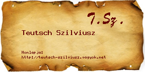 Teutsch Szilviusz névjegykártya